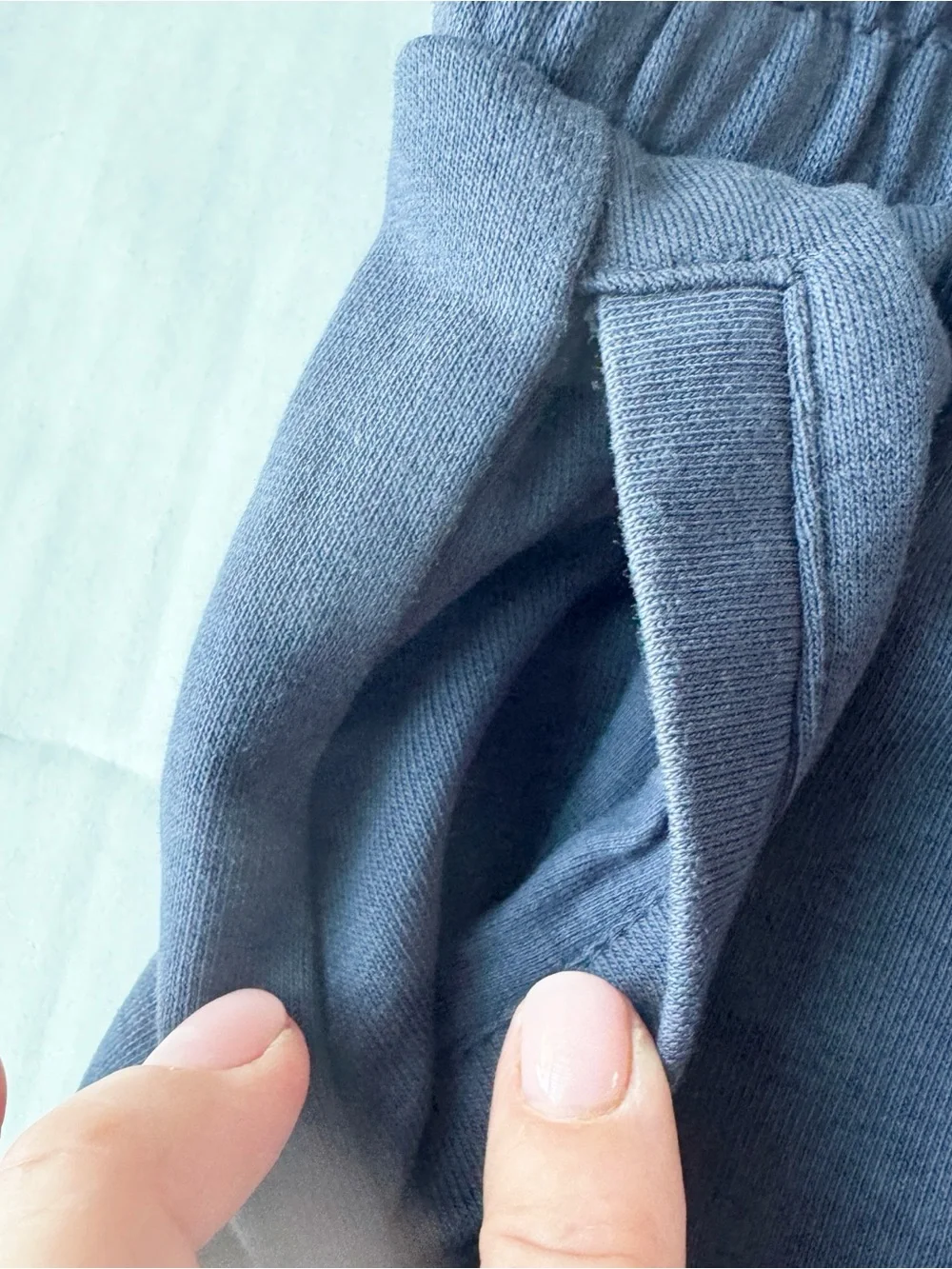 Organic Cotton Sweatpants / Joggers In Navy blue with Piping NWT